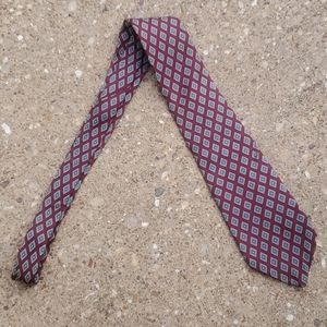Christian Dior All Silk Maroon Neck Tie Diamond